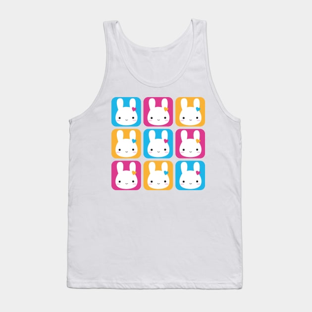 Kawaii Bunny Squares Tank Top by marcelinesmith